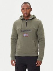 Napapijri Bluza Burgee NP0A4I5E Zielony Regular Fit. Zielone bluzy męskie Napapijri, m, bez wzorów, z bawełny, bez ramiączek, bez kaptura. Za 519.99 zł.