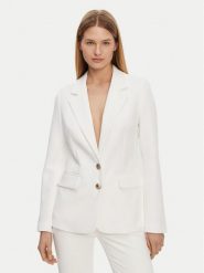 Guess Marynarka W5GN59 WH9Y2 Biały Regular Fit. Białe marynarki i żakiety damskie Guess, z aplikacjami, z syntetyku, bez kołnierzyka, bez ramiączek. Za 399.99 zł.