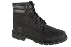 Trapery damskie, Linden Woods WP 6 Inch. Czarne trapery damskie Timberland, z materiału, przed kolano, bez zapięcia. Za 599.99 zł.