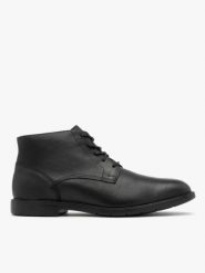 Czarne trzewiki męskie w stylu casual. Czarne botki męskie Brawo sp. z o.o., bez wzorów, ze skóry, casualowe, bez obcasa, bez zapięcia. Za 399.99 zł.