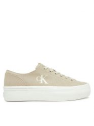 Calvin Klein Jeans Tenisówki Vulc Flatform Low Cv Mg YW0YW01763 Beżowy. Brązowe trampki i tenisówki damskie Calvin Klein Jeans, bez wzorów, z jeansu, bez zapięcia. Za 209.99 zł.