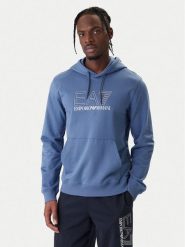 EA7 Emporio Armani Bluza 7M001313 AF13512 UB064 Niebieski Regular Fit. Niebieskie bluzy męskie EA7 Emporio Armani, m, bez wzorów, z bawełny, bez ramiączek, bez kaptura. Za 499.99 zł.