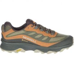 Buty trekkingowe męskie Merrell Moab Speed Gtx. Zielone buty sportowe męskie Merrell, bez wzorów, bez obcasa, bez zapięcia. Za 657.45 zł.