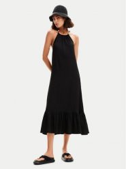 Desigual Sukienka letnia Leila 24SWVK64 Czarny Regular Fit. Czarne sukienki damskie Desigual, na lato, xl, bez wzorów, z syntetyku, bez kołnierzyka, bez ramiączek. Za 449.99 zł.