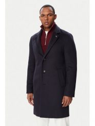 Tommy Hilfiger Płaszcz wełniany MW0MW40768 Granatowy Regular Fit. Niebieskie płaszcze męskie Tommy Hilfiger, na zimę, m, bez wzorów, z wełny, bez kołnierzyka, bez kaptura. Za 1,699.00 zł.