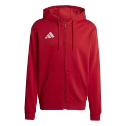 Bluza z kapturem i zamkiem błyskawicznym adidas Entrada 26. Białe bluzy męskie Adidas, bez wzorów, z kapturem, do piłki nożnej. Za 146.99 zł.