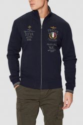 AERONAUTICA MILITARE Granatowa bluza męska Color-block. Niebieskie bluzy męskie Aeronautica Militare, l, bez wzorów, bez ramiączek, bez kaptura. W wyprzedaży za 589.99 zł.