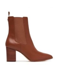 LAUREN RALPH LAUREN Botki Rlyn Bte Hl Bo Bte 802P15661001 Brązowy. Brązowe botki damskie Lauren Ralph Lauren, bez wzorów, ze skóry, bez obcasa, na słupku, bez zapięcia. Za 1,199.00 zł.