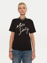 Miss Sixty T-Shirt 6L3SJ3780000 Czarny Regular Fit. Czarne t-shirty damskie Miss Sixty, l, bez wzorów, z bawełny, bez kołnierzyka, bez ramiączek. Za 179.99 zł.