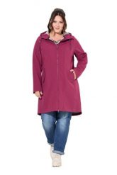 Damskie Długa kurtka softshellowa HYPRAR hydrofobowa kaptur. Czerwone kurtki sportowe damskie Ulla Popken, plus size, bez wzorów, z elastanu, bez ramiączek, z kapturem, trekkingowe. Za 639.99 zł.