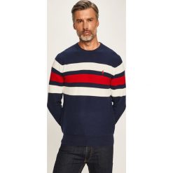 Polo Ralph Lauren - Sweter. Niebieskie swetry męskie Polo Ralph Lauren, l, bez wzorów, z bawełny, bez kołnierzyka, bez ramiączek. Za 689.90 zł.