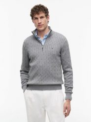 Tommy Hilfiger sweter Mężczyźni Bawełna szary, M. Szare swetry męskie Tommy Hilfiger, na zimę, m, bez wzorów, z bawełny, bez kołnierzyka, bez ramiączek. Za 649.95 zł.