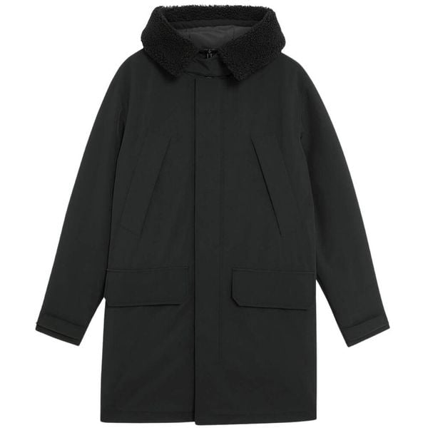 Kurtka parka na chłodne dni Lyle & Scott. Czarne kurtki męskie LYLE AND SCOTT, na zimę, l, bez wzorów, z materiału, eleganckie, bez kołnierzyka, bez kaptura. Za 670.00 zł.