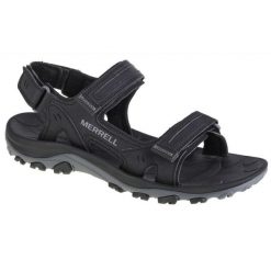 Sandały Merrell Huntington Sport Convert Sandal J036871 czarne. Czarne sandały męskie bez wzorów, z materiału, sportowe, bez zapięcia. W wyprzedaży za 458.23 zł.