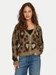ONLY Kardigan Edelie 15353090 Brązowy Regular Fit. Brązowe kardigany damskie ONLY, m, bez wzorów, z syntetyku, bez kołnierzyka. Za 179.99 zł.