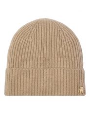 Tommy Hilfiger Czapka AW0AW19098 Beżowy. Brązowe czapki damskie Tommy Hilfiger, na zimę, bez wzorów, z kaszmiru. Za 369.99 zł.