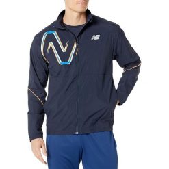 Kurtka sportowa męska New Balance Run Lite Pack. Niebieskie kurtki sportowe męskie New Balance, m, bez wzorów, bez kaptura, trekkingowe. Za 228.00 zł.