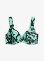 Biustonosz bikini minimizer z wyściełanymi ramiączkami. Zielone bikini bonprix, bez wzorów. Za 77.99 zł.