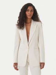 Fracomina Marynarka FR26SJ2001W42901 Écru Regular Fit. Białe marynarki i żakiety damskie Fracomina, bez wzorów, z syntetyku, bez kołnierzyka, bez ramiączek. Za 719.99 zł.