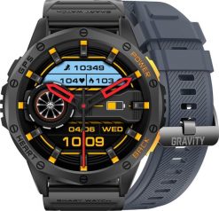 Zegarek męski SMARTWATCH GRAVITY GT24-1 BK/BK/BK. Zegarki męskie Gravity, bez wzorów. Za 222.65 zł.