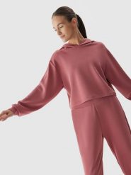 4F Bluza crop-top z dodatkiem modalu damska XL. Czerwone bluzy damskie 4F, xl, bez wzorów, z dzianiny, bez ramiączek, bez kaptura. Za 249.99 zł.