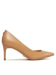 Guess Czółenka Bravo4 FLPBV4 LEA08 Beżowy. Brązowe czółenka damskie Guess, z aplikacjami, ze skóry, bez obcasa, bez zapięcia. Za 399.99 zł.
