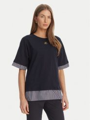 Luisa Spagnoli T-Shirt Baiadera 543155 Granatowy Regular Fit. Niebieskie t-shirty damskie Luisa Spagnoli, m, bez wzorów, z bawełny, bez kołnierzyka, bez ramiączek. Za 577.99 zł.