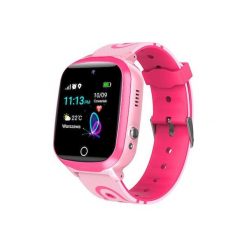 Smartwatch GoGPS K17 Różowy (K17PK). Czerwone zegarki smartwatch GoGPS, bez wzorów. Za 297.41 zł.