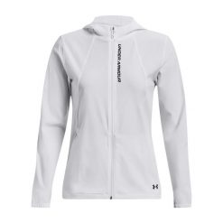 Damska bluza dresowa Under Armour OutRun the Storm. Białe bluzy damskie Under Armour, bez wzorów, z dresówki, sportowe, bez ramiączek, bez kaptura. Za 422.30 zł.