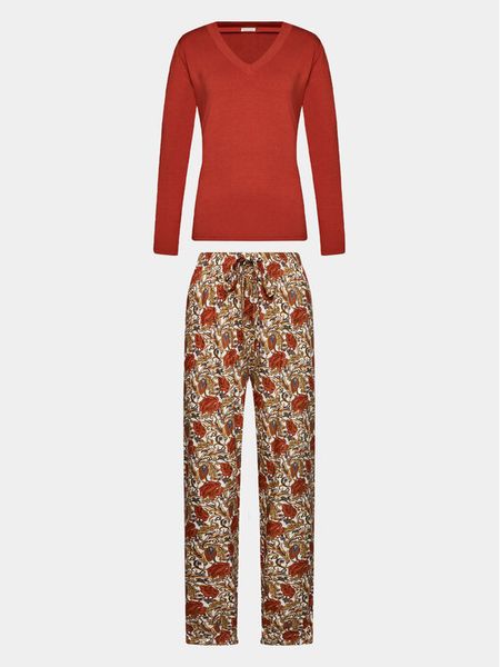 Selmark Piżama Flores P6973 Pomarańczowy Regular Fit. Brązowe piżamy damskie Selmark, bez wzorów, z syntetyku, bez ramiączek. Za 179.99 zł.