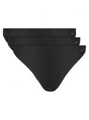 Tommy Hilfiger Komplet 3 par stringów UW0UW05752 Czarny. Czarne majtki damskie Tommy Hilfiger, z bawełny. Za 89.99 zł.