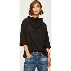 Answear - Bluza. Czarne bluzy damskie ANSWEAR, l, bez wzorów, z bawełny, bez ramiączek, bez kaptura. Za 119.90 zł.