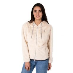 Bluza damska na zamek Aulp Candy Faux Fur. Brązowe bluzy damskie Aulp, na zimę, uniwersalny, bez wzorów, z materiału, sportowe, bez ramiączek, bez kaptura. Za 299.99 zł.