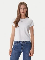 DKNY T-Shirt DJ6T1740 Biały Regular Fit. Białe t-shirty damskie DKNY, l, bez wzorów, z bawełny, bez kołnierzyka, bez ramiączek. Za 179.99 zł.