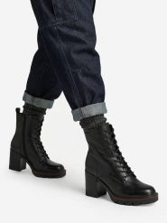 G-Star Raw Trzewiki CEO-WI34-CLEVELAND-04 Czarny. Czarne botki damskie G-Star, bez wzorów, ze skóry, retro, bez obcasa, na słupku, bez zapięcia. Za 429.99 zł.