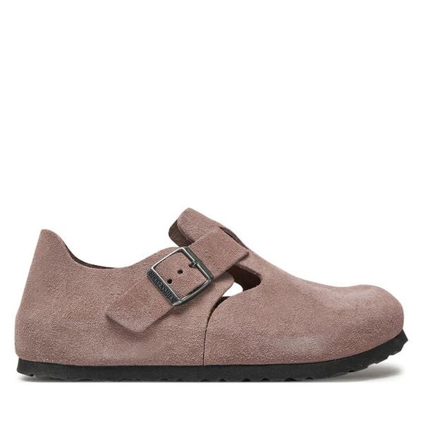Klapki Birkenstock. Fioletowe klapki damskie Birkenstock, bez wzorów, bez obcasa, bez zapięcia. Za 534.99 zł.