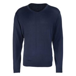 Sweter Męski Z Dzianiny Z Dekoltem V. Brązowe swetry męskie PREMIER, m, bez wzorów, z dzianiny, bez kołnierzyka, bez ramiączek. Za 162.99 zł.