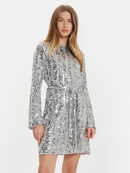 Vero Moda Sukienka koktajlowa Efa 10321447 Srebrny Regular Fit. Szare sukienki damskie Vero Moda, l, bez wzorów, z syntetyku, wizytowe, bez kołnierzyka, bez ramiączek. Za 189.99 zł.