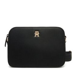 Torebka Tommy Hilfiger. Czarne listonoszki damskie Tommy Hilfiger, bez wzorów, bez dodatków. Za 289.99 zł.
