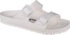 Birkenstock Klapki Arizona białe 43 (129441). Białe klapki męskie Birkenstock, bez wzorów, bez zapięcia. Za 211.38 zł.