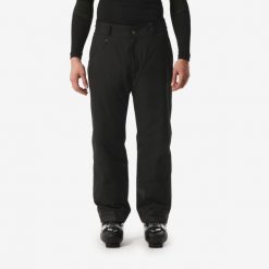 Spodnie narciarskie męskie Wedze PANT SKI 100. Czarne spodnie sportowe męskie WED'ZE, l, bez wzorów, z materiału, narciarskie. Za 179.99 zł.