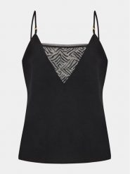 Chantelle Koszulka piżamowa C11V10 Czarny Regular Fit. Czarne koszule nocne damskie Chantelle, bez wzorów, z syntetyku, bez ramiączek. Za 169.99 zł.