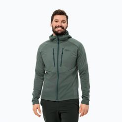 Kurtka ocieplana męska Jack Wolfskin Alpgrat Pro Ins Fz. Zielone kurtki męskie Jack Wolfskin, m, bez wzorów, z puchu, sportowe, bez kaptura. Za 409.99 zł.