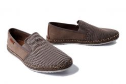 RIEKER B5265-65 beige, pólbuty męskie. Brązowe półbuty męskie Rieker, na lato, bez wzorów, bez obcasa, bez zapięcia. Za 271.92 zł.
