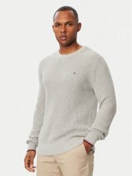 Tommy Hilfiger Sweter MW0MW41516 Szary jasny Regular Fit. Szare swetry męskie Tommy Hilfiger, l, bez wzorów, z bawełny, bez kołnierzyka, bez ramiączek. Za 569.99 zł.