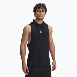 Bluza męska Under Armour Project Rock Snake SL. Czarne bluzy męskie Under Armour, m, bez wzorów, rockowe, bez ramiączek, bez kaptura. Za 149.99 zł.