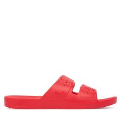 Klapki Freedom Moses. Czerwone klapki damskie Freedom moses, bez wzorów, bez obcasa, bez zapięcia. Za 129.99 zł.