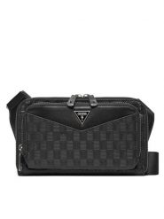 Guess Saszetka HMSIDE P5114 Czarny. Czarne saszetki i nerki męskie Guess, z aplikacjami, ze skóry. Za 339.99 zł.