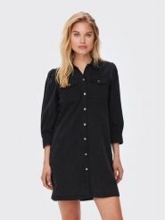 ONLY Sukienka jeansowa Felica 15227104 Czarny Regular Fit. Czarne sukienki damskie ONLY, s, bez wzorów, z bawełny, bez kołnierzyka, bez ramiączek. Za 149.99 zł.