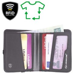 Portfel turystyczny Lifeventure RFID Compact Wallet - Recycled Grey. Szare portfele męskie Lifeventure, bez wzorów, z materiału. Za 94.99 zł.